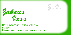 zakeus vass business card